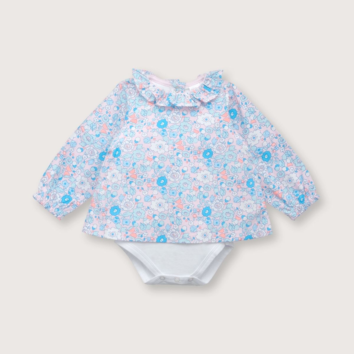 OPALINE - Body de bebé niña blusa flores rosado (RN - 9M) rosado 9 meses