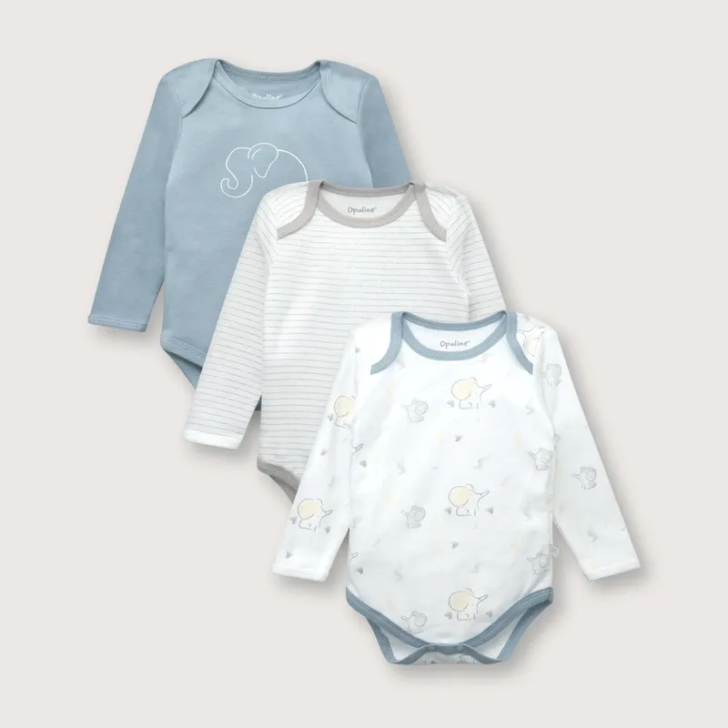 OPALINE - Pack bodies de bebé niño celeste celeste (RN - 18M) celeste 12 meses