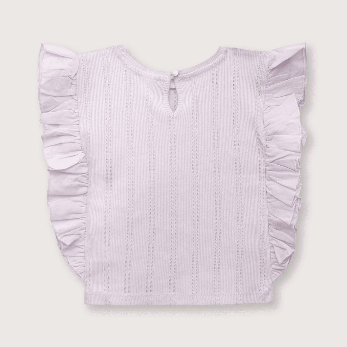 OPALINE - Polera de niña rib vuelos Lila (6M - 4A) Lila 0-2 Años