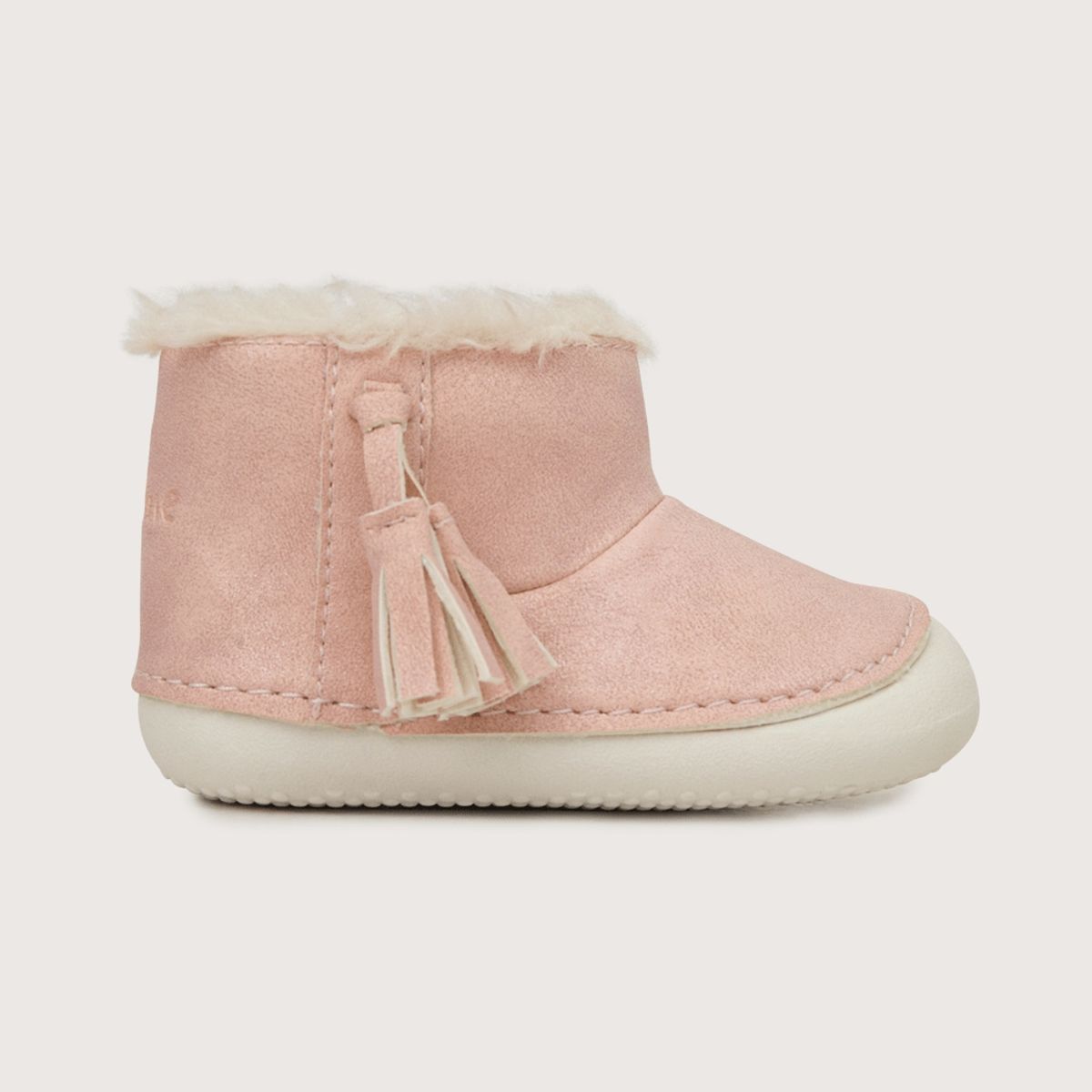 OPALINE - Bootie de niña bebe velcro pompon rosado (17 a 19) rosado 18