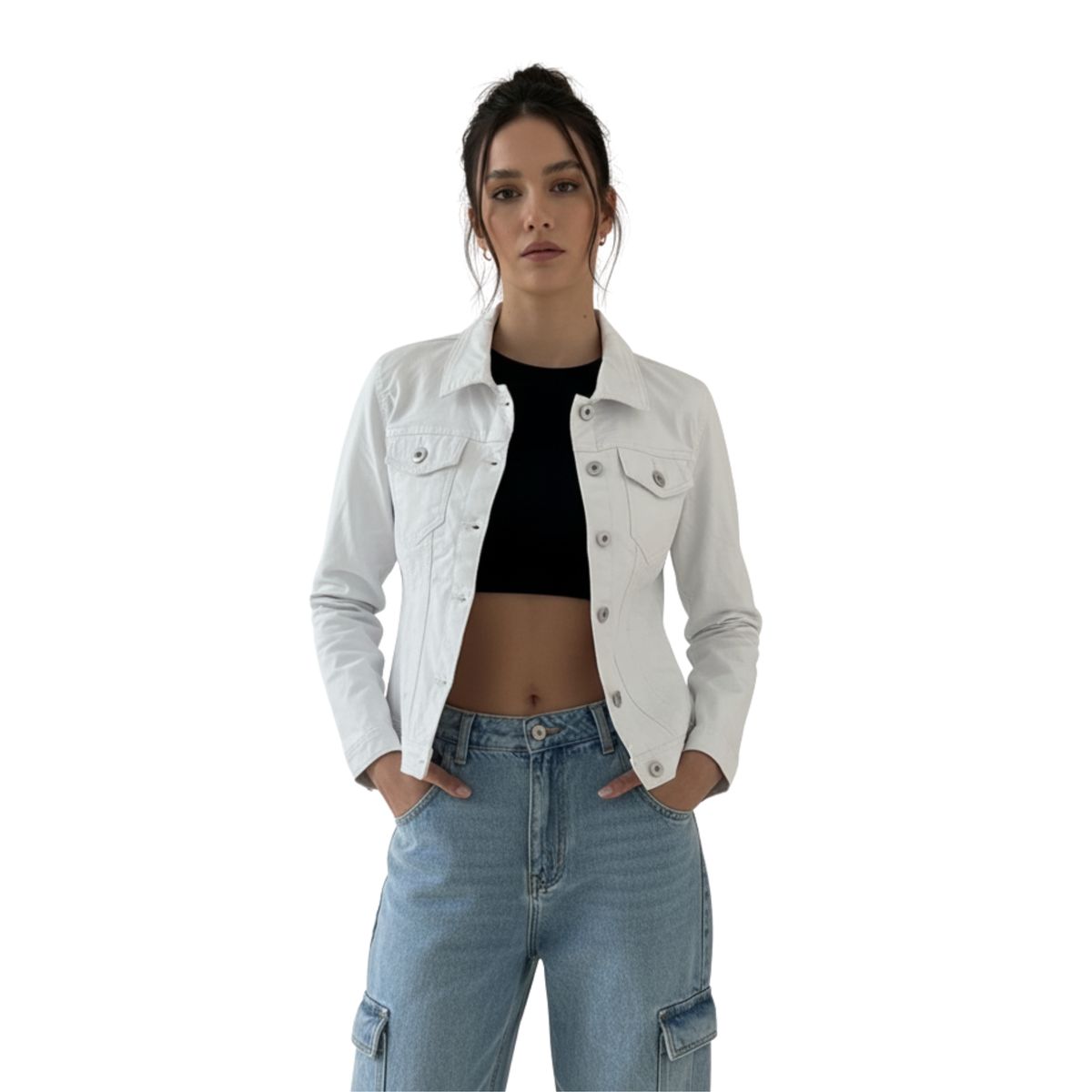D'JOE - Chaqueta Clasica Ecocuero Mujer