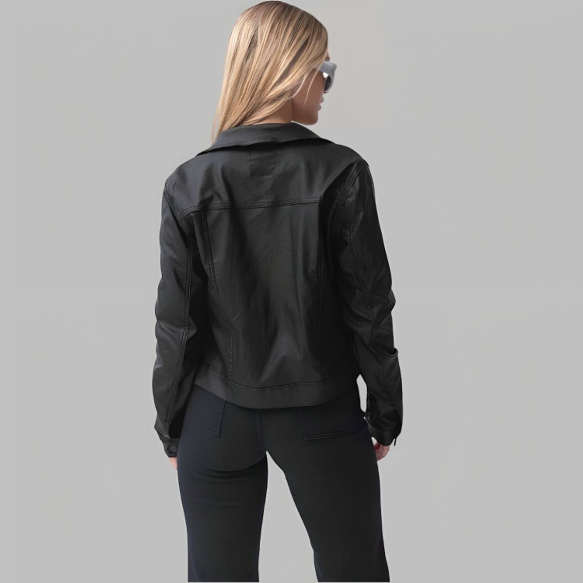 D'JOE - Chaqueta Clasica Ecocuero Mujer