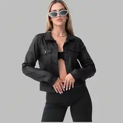 D'JOE - Chaqueta Clasica Ecocuero Mujer