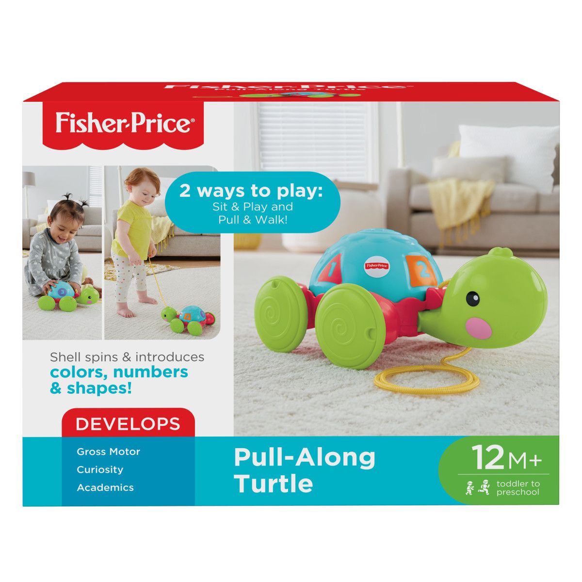 FISHER PRICE - Juguete didáctico Fisher Price tortuga de aprendizaje 2 en 1