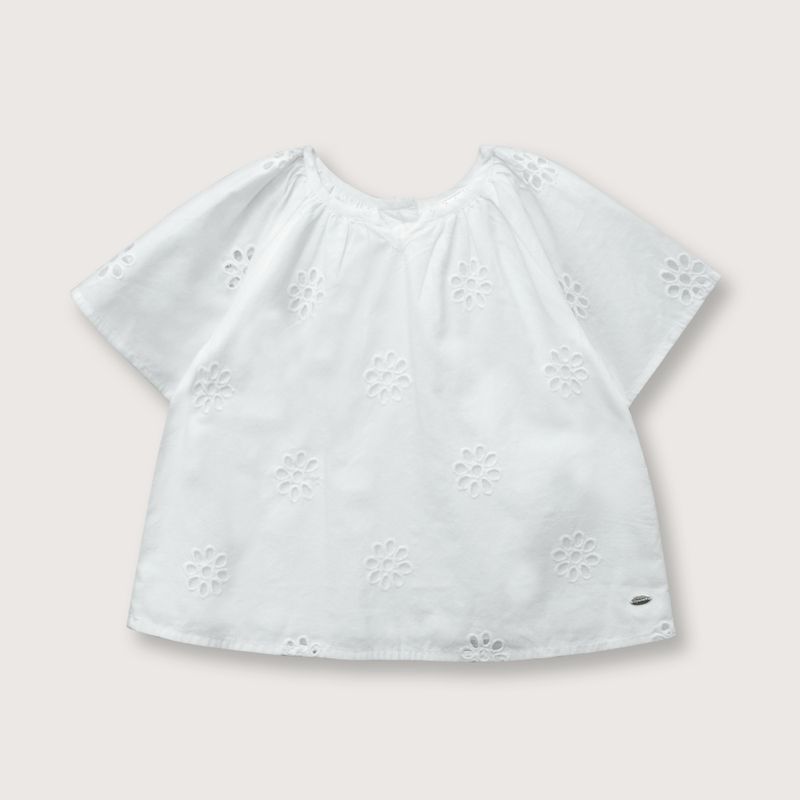 OPALINE - Blusa de niña broderie off white (6M - 4A) off white 9 meses