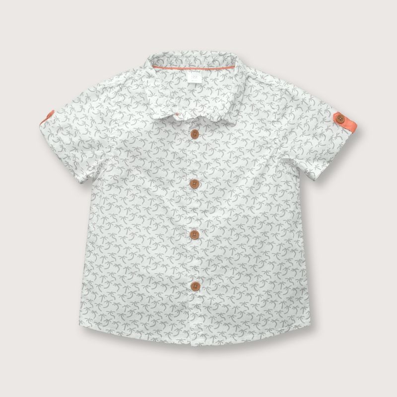 OPALINE - Camisa de niño manga corta blanco (6M - 4A) blanco 18 meses
