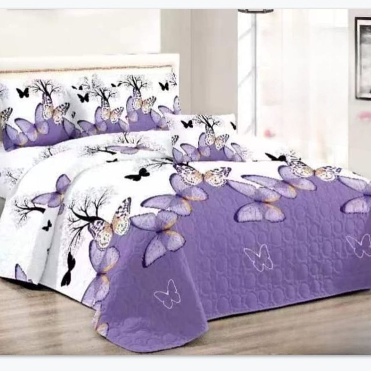 GENERICO - Quilt de Verano King Color Blanco con Diseño Cc2211