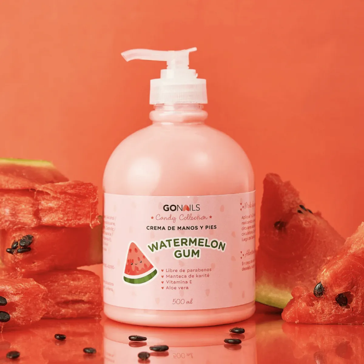 GO NAILS - GO NAILS Crema de manos y pies 500ML - Watermelon Gum Sandia