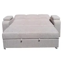 MUEBLERIA LATINA - SOFA CAMA FUNCIONAL 2 PZ DECO LINO CREAM CHOCOLATE