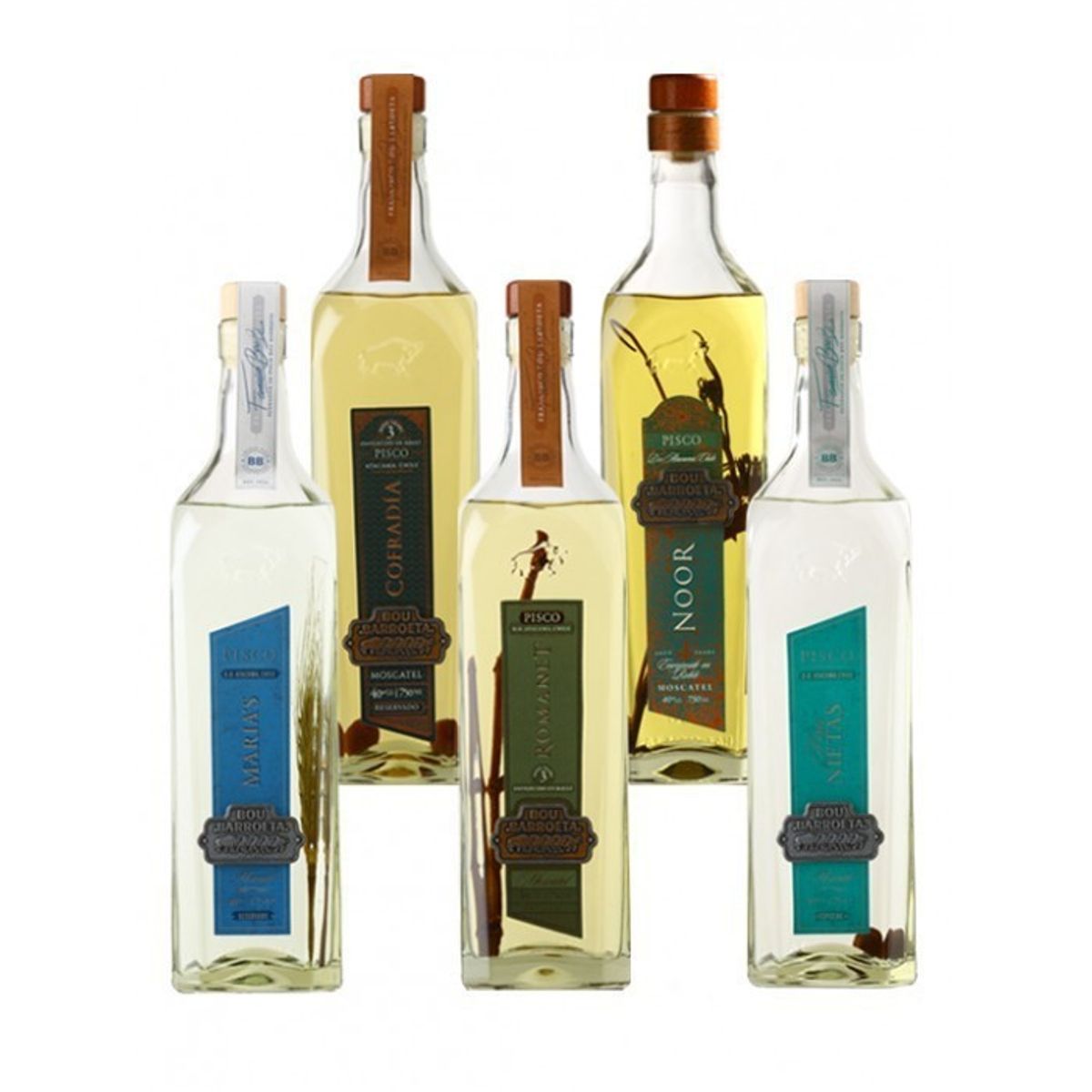 BOU - Pack Familia 5 Piscos Bou Barroeta Premium 750 ml