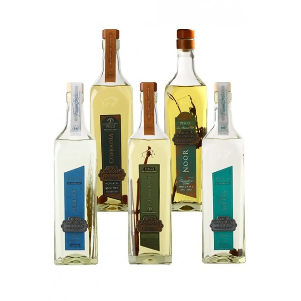 BOU - Pack Familia 5 Piscos Bou Barroeta Premium 750 ml