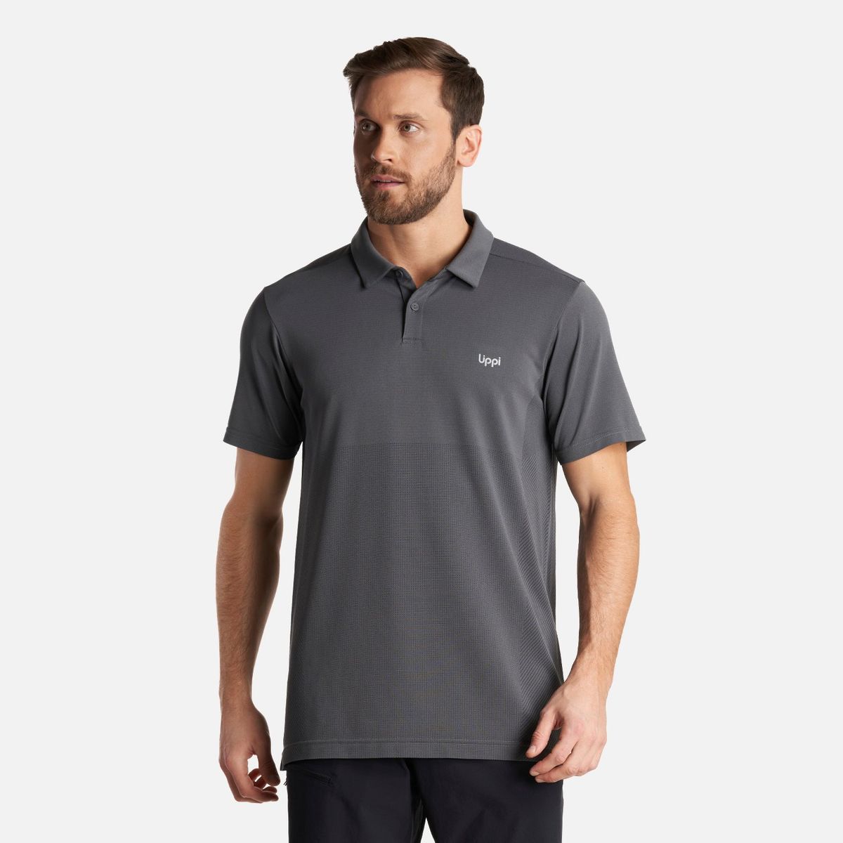 LIPPI - Polera Hombre B-Classic Seamless Polo Grafito Lippi