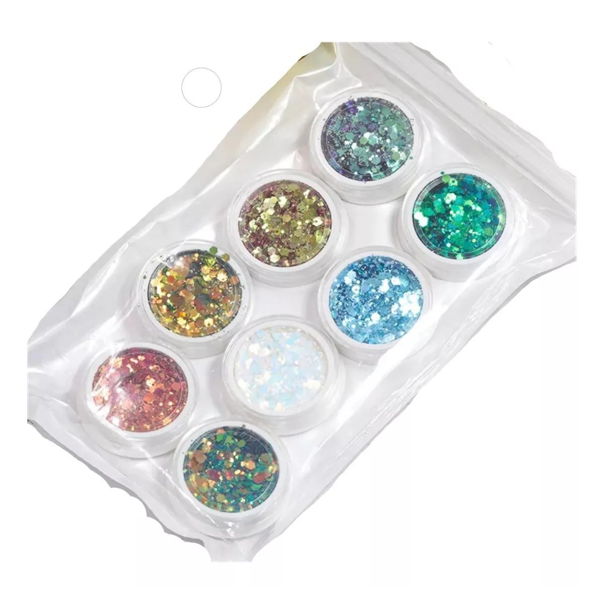 GENERICO - 8 Lentejuelas Glitter Nácar Decoración Uñas Ojos Cuerpo.