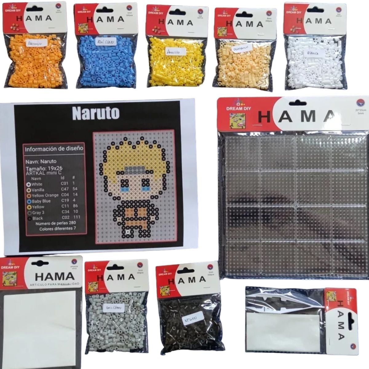 DREAMS ART - Pack Animado Naruto Hama Beads De 5mm
