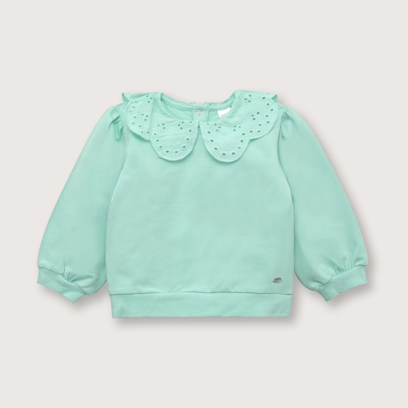 OPALINE - Polerón de niña cuello bobo Aqua (6M - 4A) Aqua 4 Años