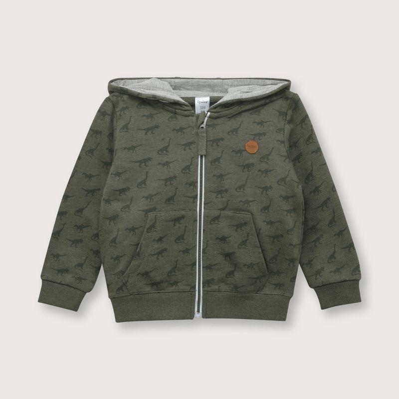 OPALINE - Polerón de niño esencial dino verde militar (6M - 4A) verde militar 0-2 Años