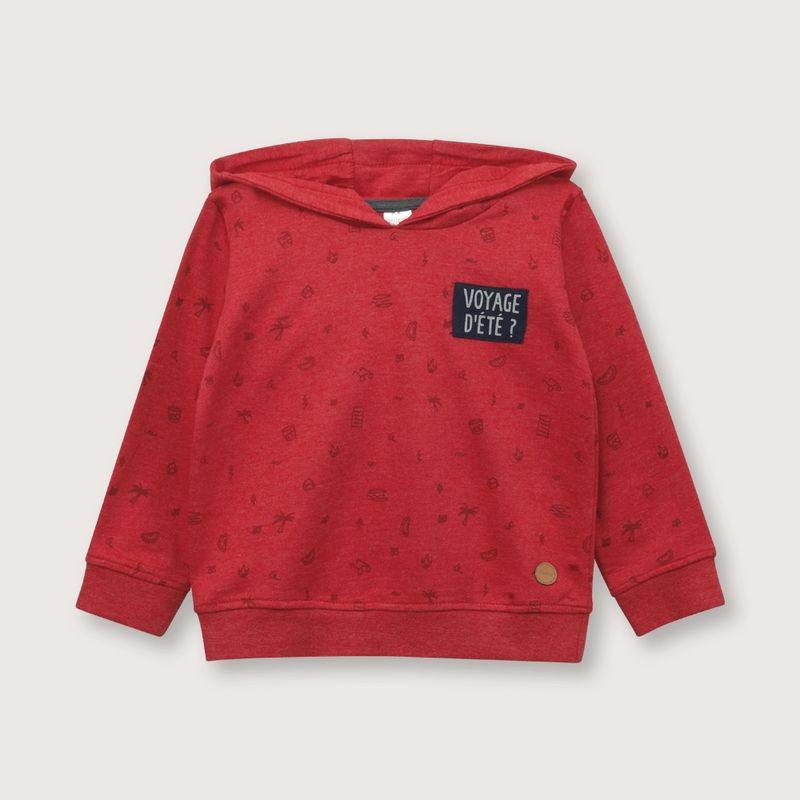 OPALINE - Polerón de niño con gorro rojo italiano (6M - 4A) rojo italiano 18 meses
