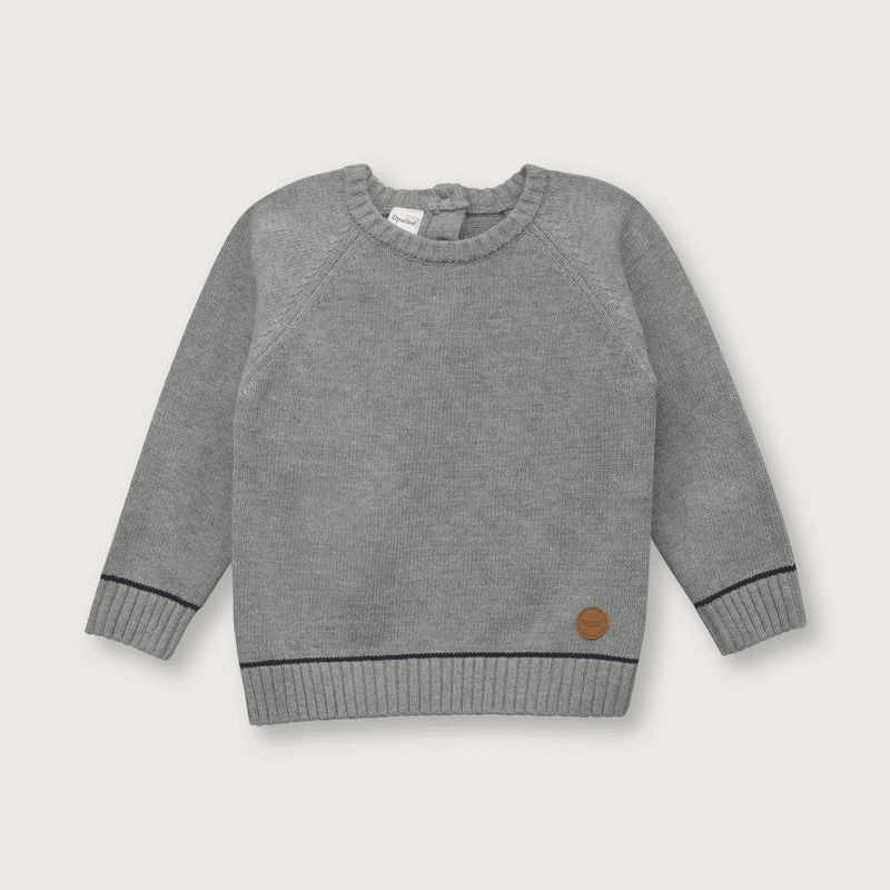 OPALINE - Sweater de niño esencial gris melange (6M - 4A) gris melange 12 meses