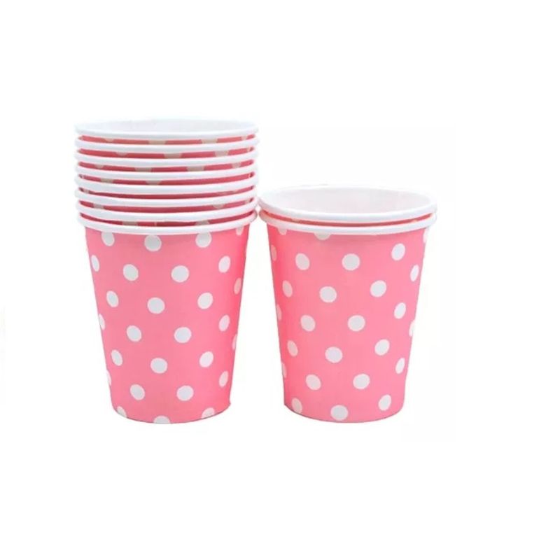 GENERICO - X10 Vasos Desechables Decoración Vaso Cumpleaños Rosado 1607