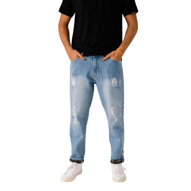 D'JOE Pantalon Jeans Slim Destroyed Hombre