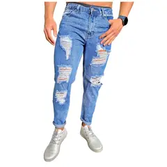 D'JOE - Pantalon Jeans Slim Destroyed Hombre