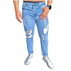 D'JOE - Pantalon Jeans Slim Destroyed Hombre