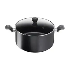 TEFAL - Olla Antiadherente 30cm Con Tapa Negro Super Cook