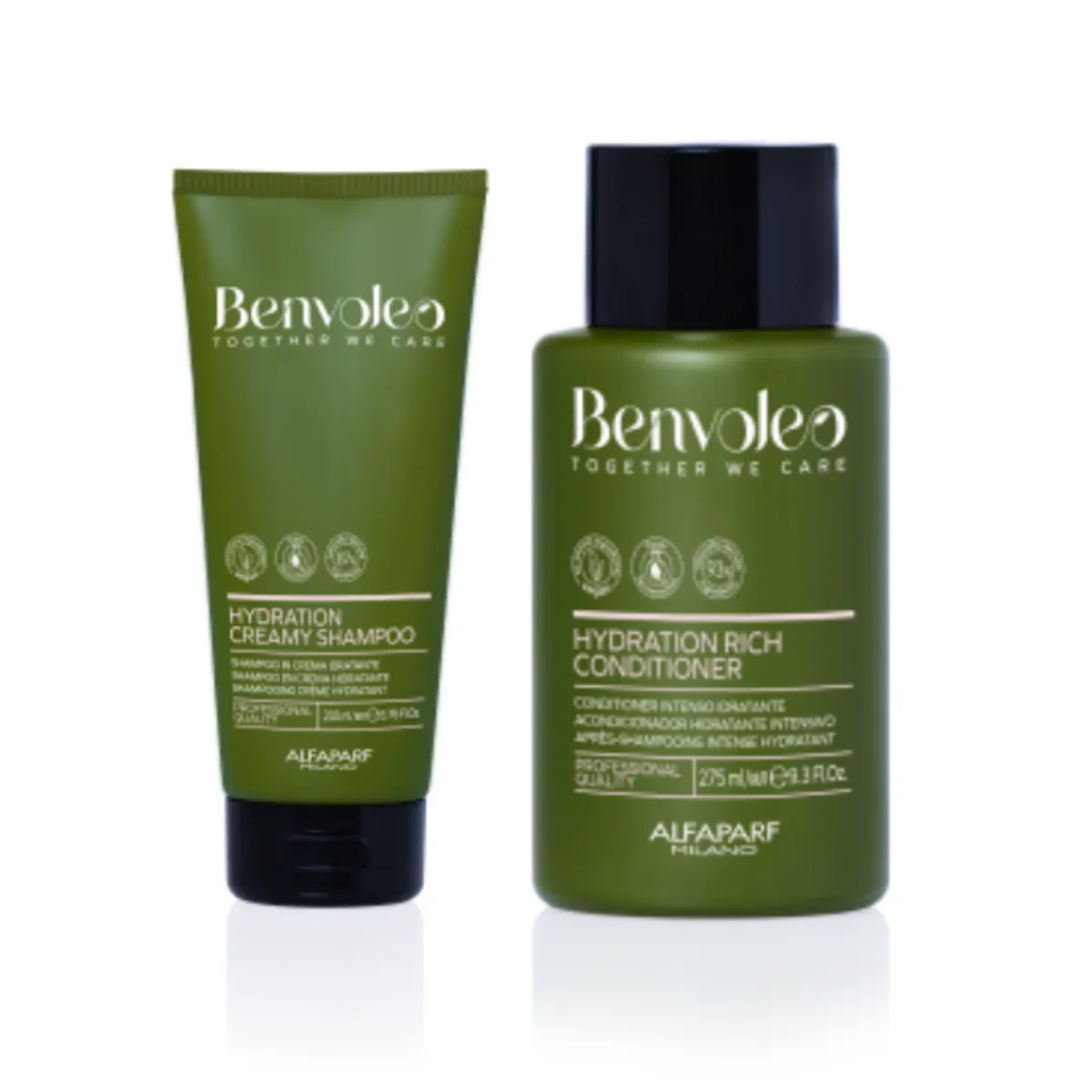 ALFAPARF MILANO - KIT VEGANO NUTRICIÓN  ALFAPARF SHAMPOO 2OO ML Y ACONDICIONADOR 275 ML BENVOLEO.