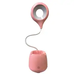 GENERICO - Lámpara Led Escritorio Parlante Bluetooth Luces 3 Niveles - Rosada