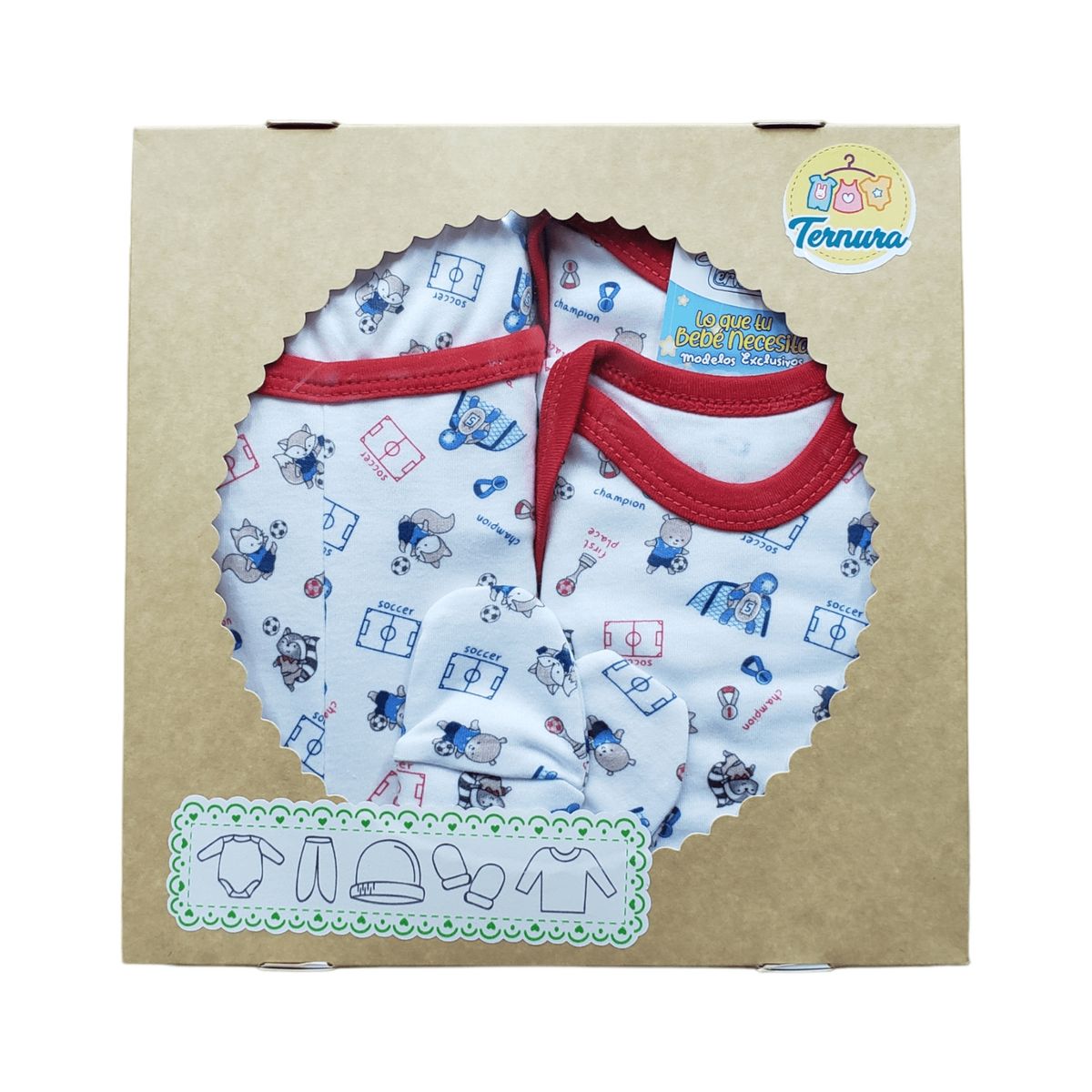GENERICO - CAJA BABYSHOWER 5 PRENDAS 0-3 MESES
