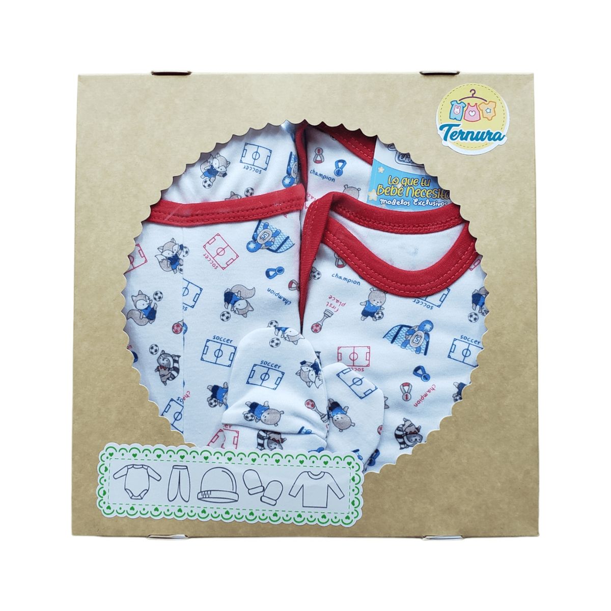 GENERICO - CAJA BABYSHOWER 5 PRENDAS 0-3 MESES
