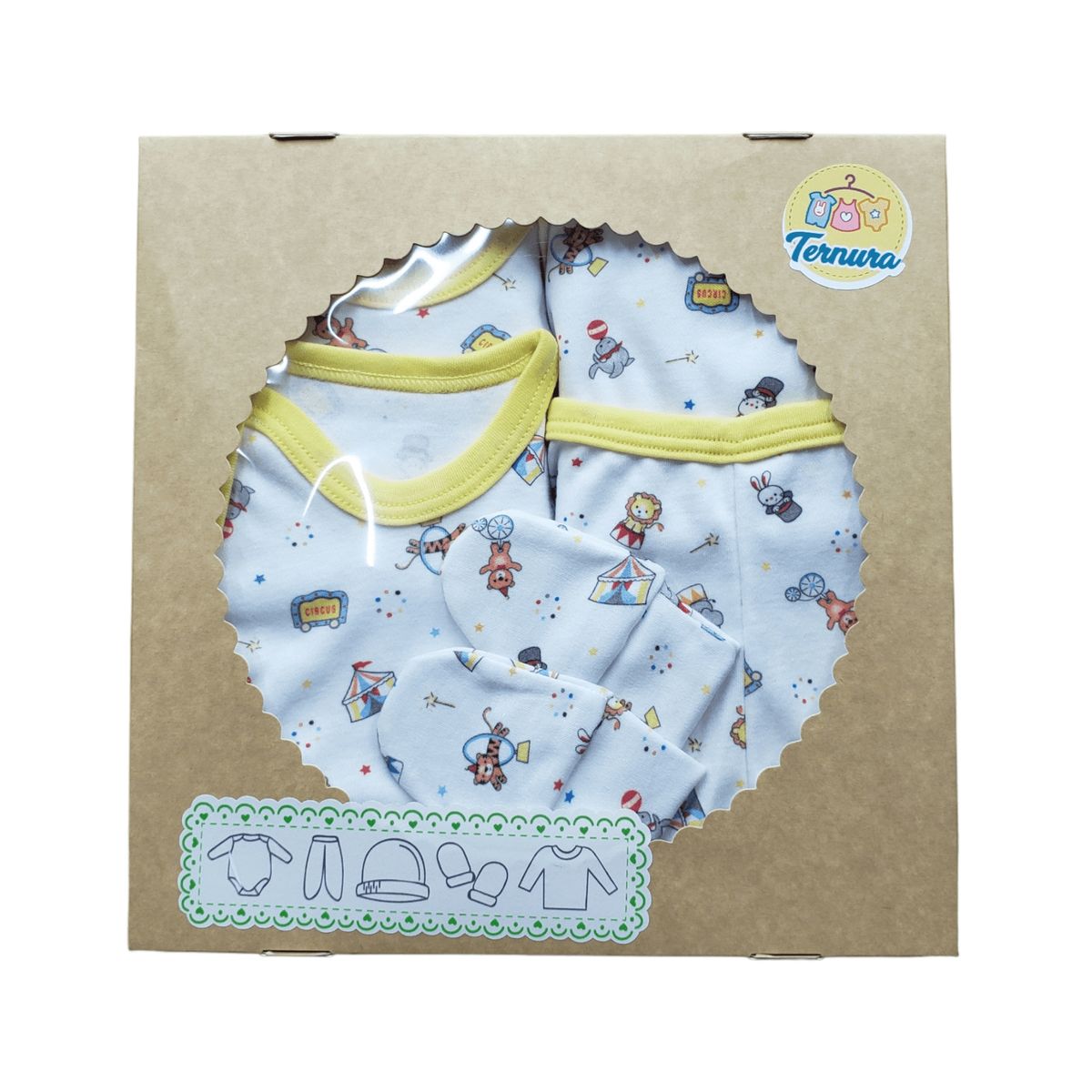 GENERICO - CAJA BABYSHOWER 5 PRENDAS 0-3 MESES