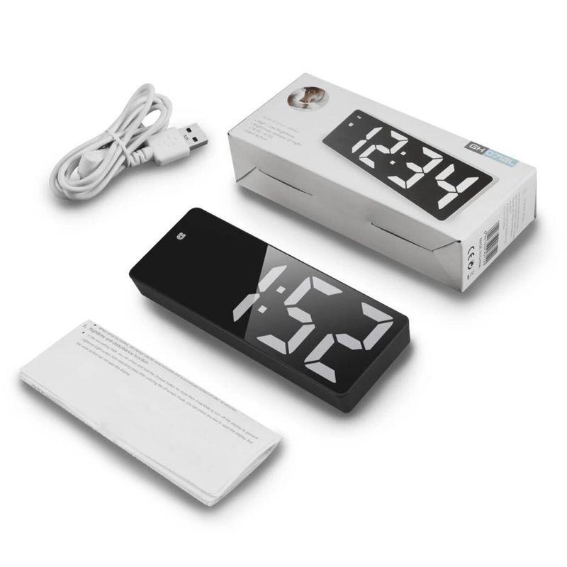 GENERICO - Reloj Despertador Digital Led Usb 1224 Horas Oficina
