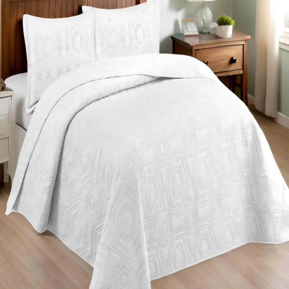 GENERICO - Quilt de Verano 2 plazas. Color Blanco