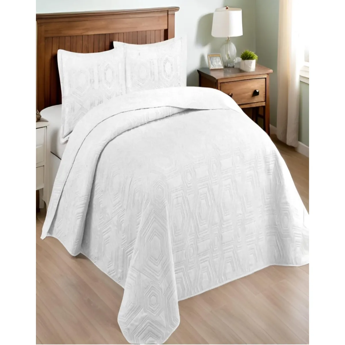 GENERICO - Quilt de Verano 2 plazas. Color Blanco