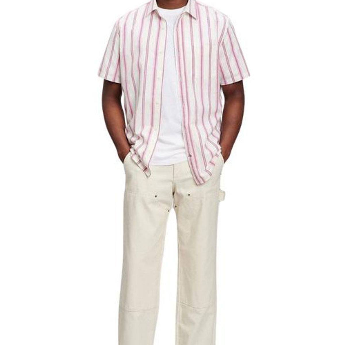 GAP - Camisa Poplin Strech Manga Corta Blanco GAP