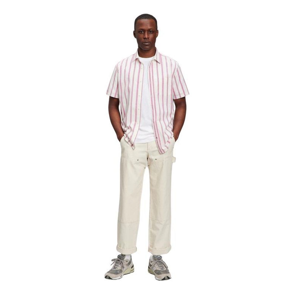 GAP - Camisa Poplin Strech Manga Corta Blanco GAP