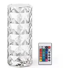 GENERICO - Lámpara Diseño Cristal Diamante Acrílico Táctil Usb Azul