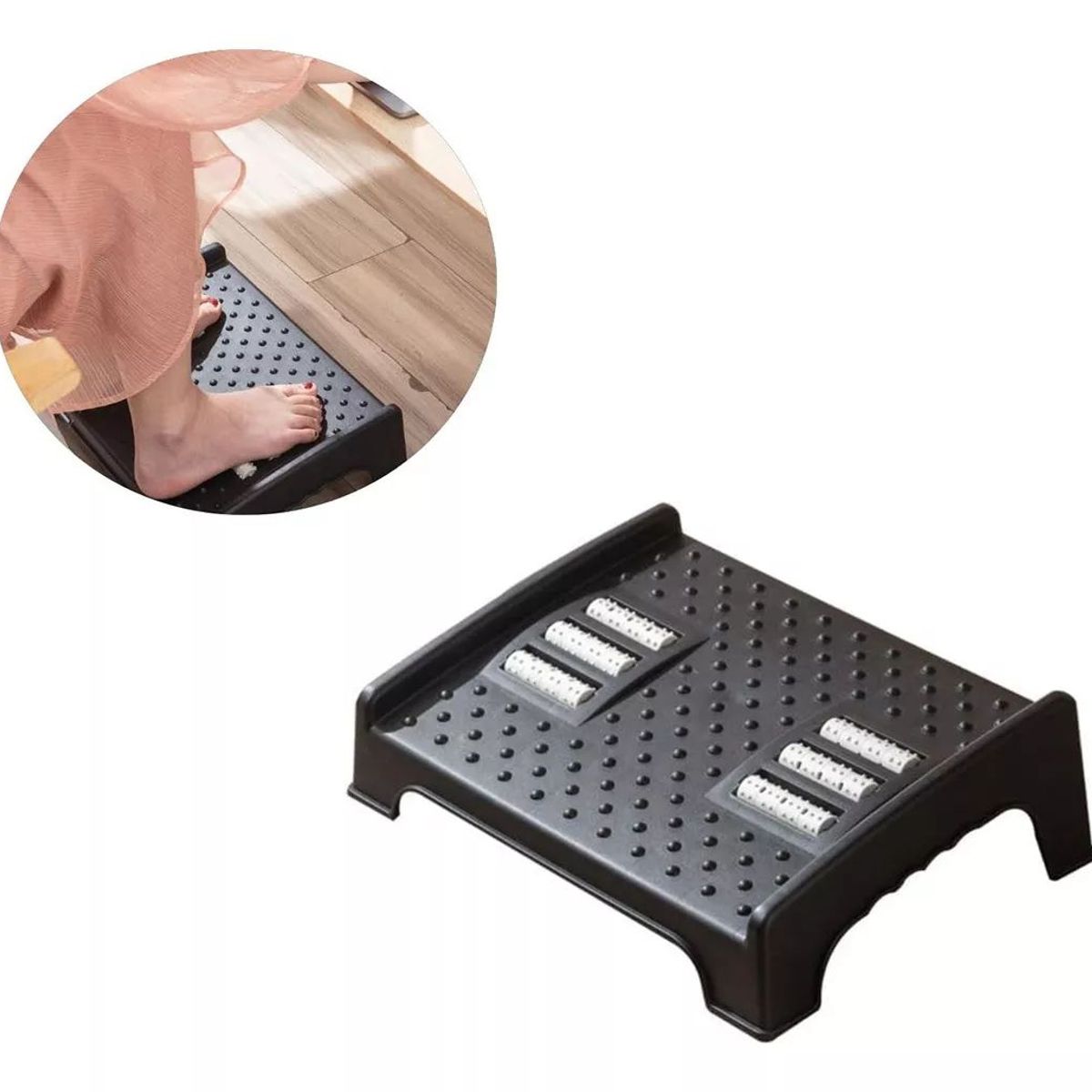 KUANGYE - Apoya Descansa Pies Masajeador Ajustable 6 Nivel