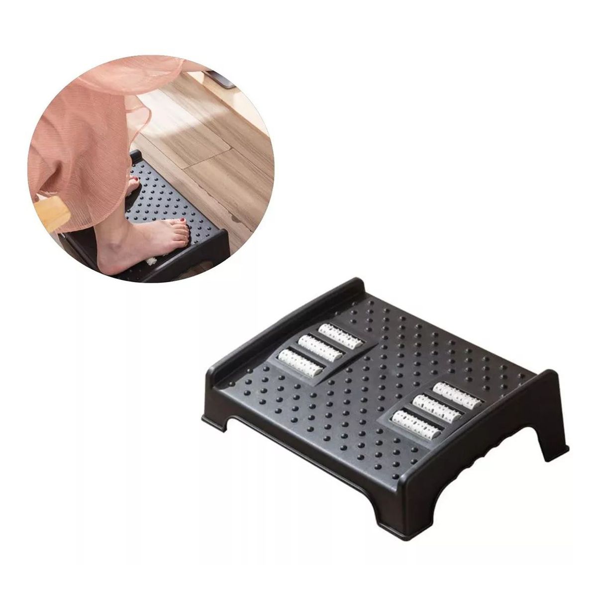 KUANGYE - Apoya Descansa Pies Masajeador Ajustable 6 Nivel