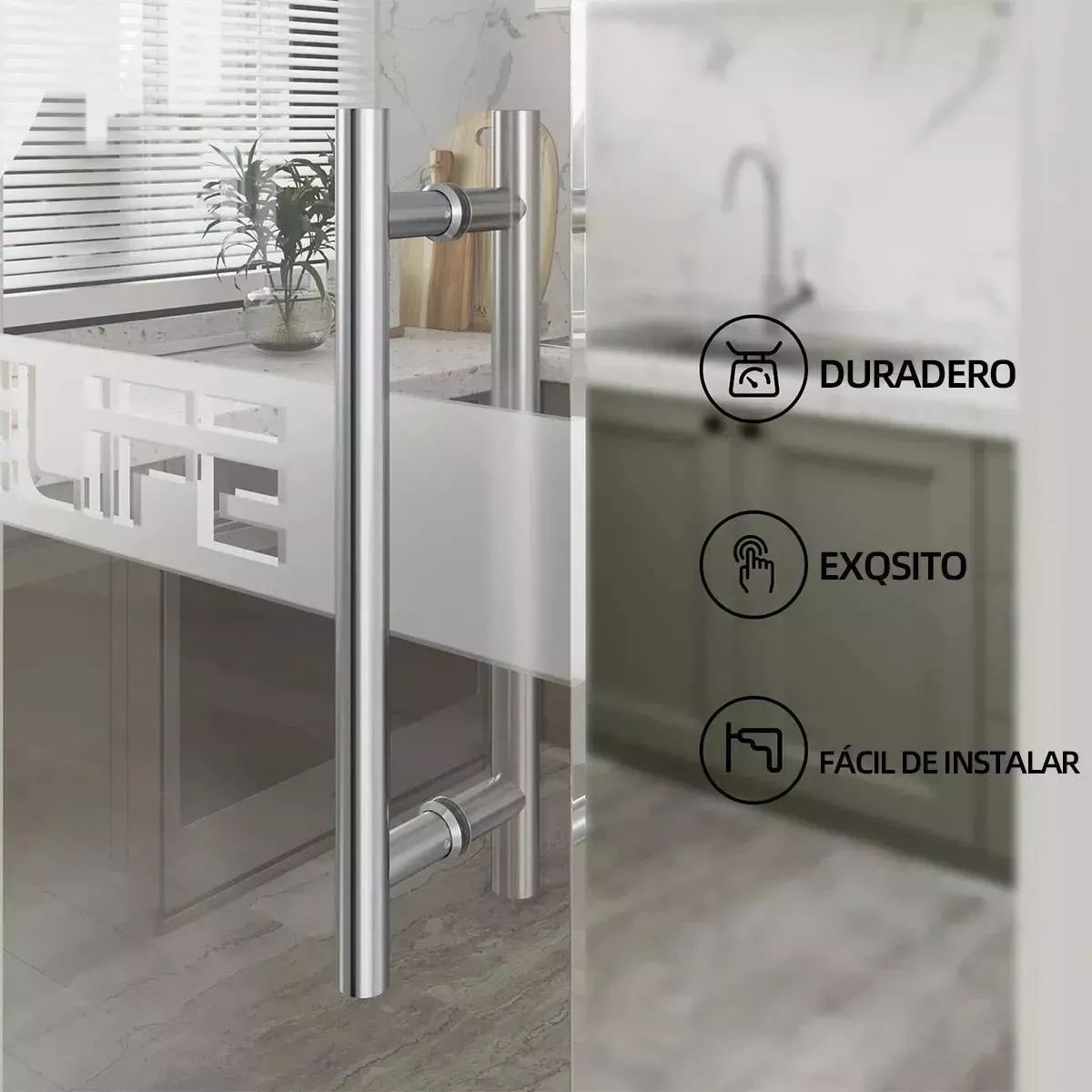 KUANGYE - Manillon Puerta Acero Inoxidable 60cm Toda Clase De Puerta