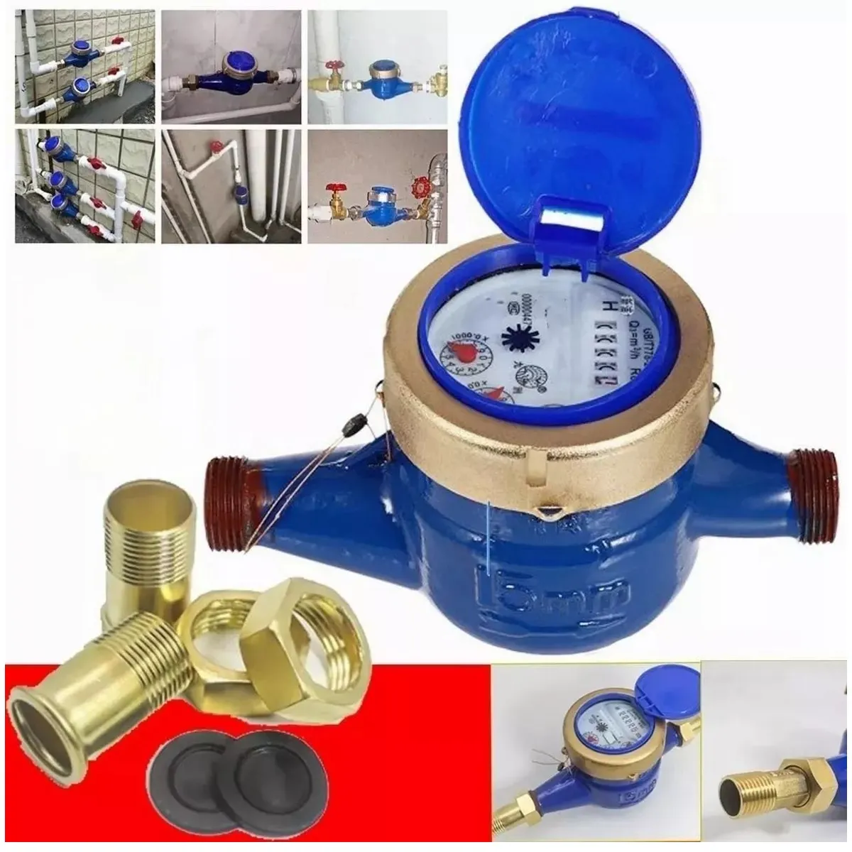 KUANGYE - Medidor Remarcador De Agua Con Conexión 12 15mm