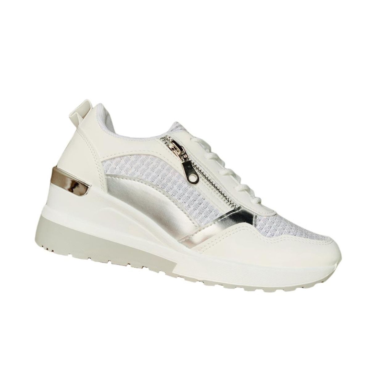 ZAPATIZAME - Zapatilla Blanca Diseño con Taco
