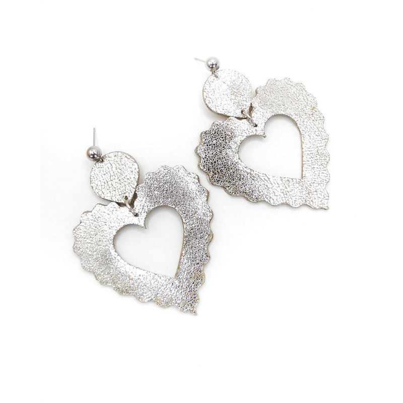 JARDIN DEL ESTE - Aros mujer Corazón coqueto plateado Jardin del este