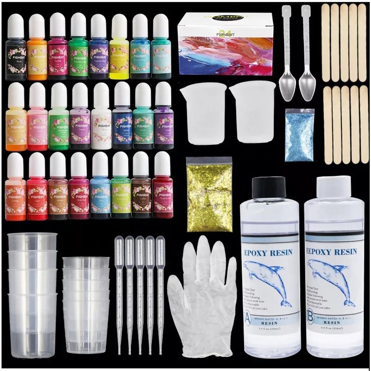 GENERICO - Resina Epóxica Kit Iniciación 57pcs 1.1 408ml.