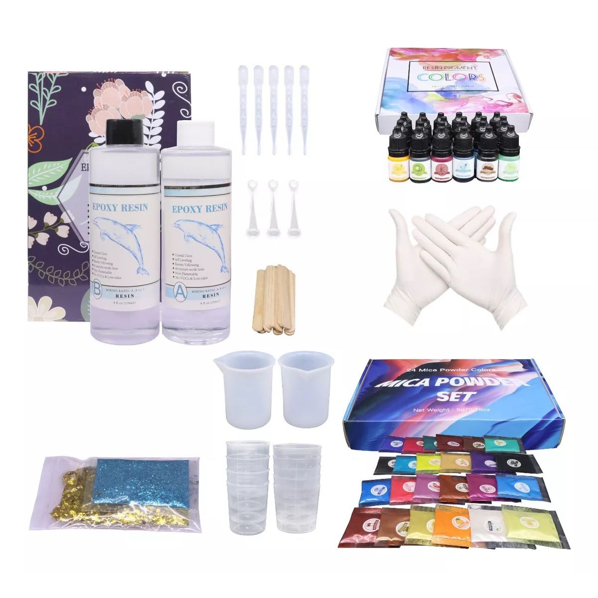 GENERICO - Resina Epóxica Kit Iniciación 67pcs 1.1 Cristal.