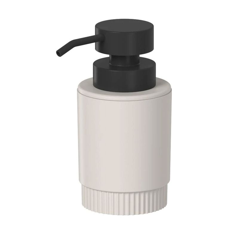 OU - Jabonera Con Dosificador Dorica Beige Con Negro 300 Ml OU