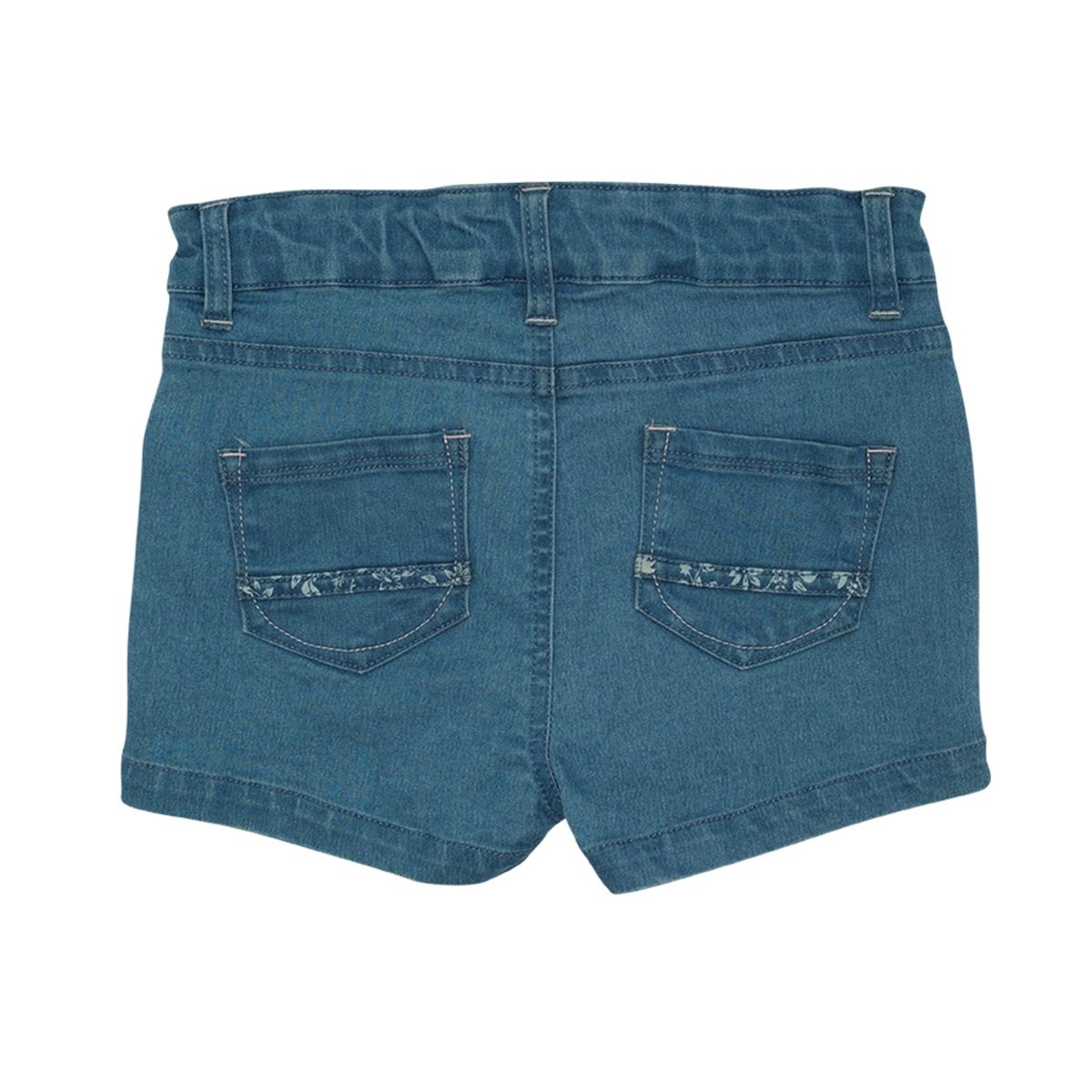 PILLIN - Short Mezclilla De Niña Con Cinta Macramé Azul Pillin
