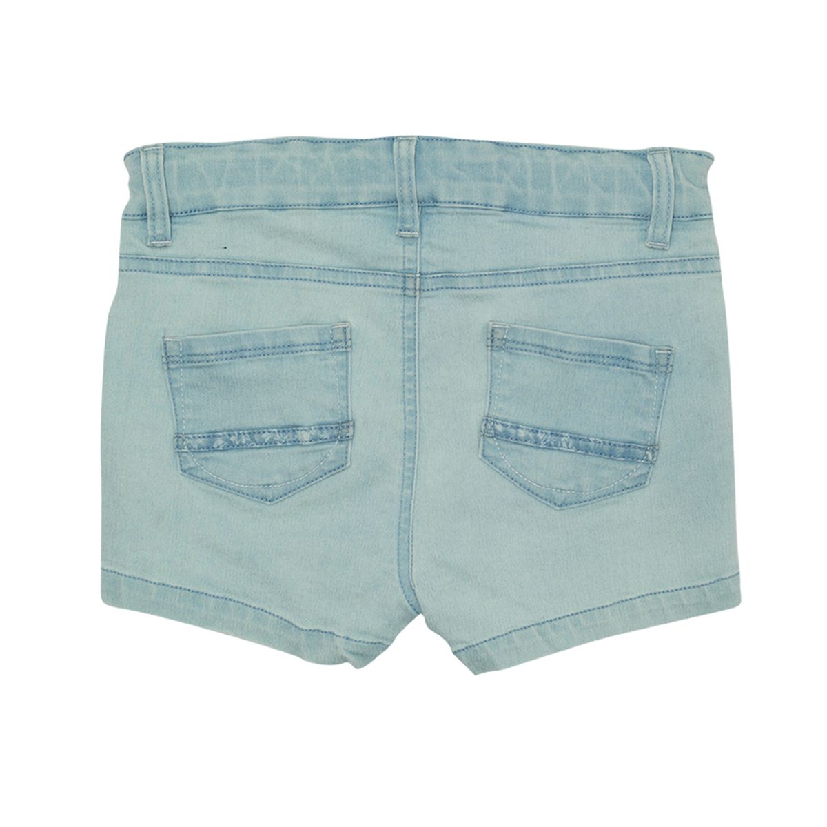 PILLIN - Short Mezclilla De Niña Con Cinta Macramé Celeste Pillin