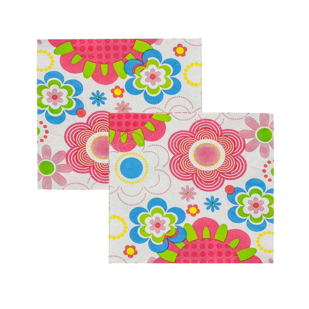 SOHOGAR - Pack 4 paquetes de Servilleta diseño Flores primavera